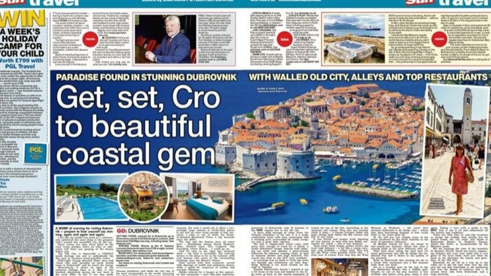 Dubrovnik features in The Scottish Sun
