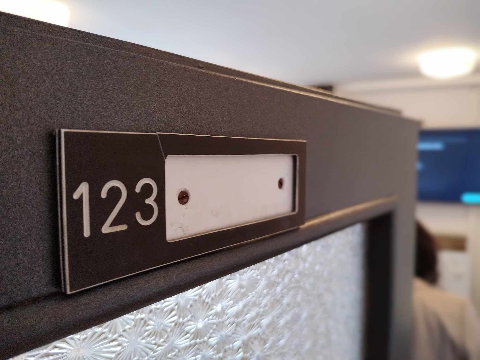 Room 123 door sign at the TUP building, home of Dubrovnik's new co-working space